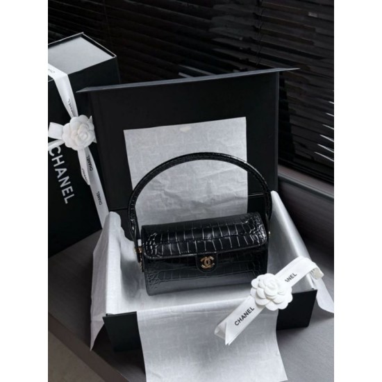 Replica fedele Borsa a mano Chanel 26A Bowling AP5294 con stampa coccodrillo Imitazione Fake
