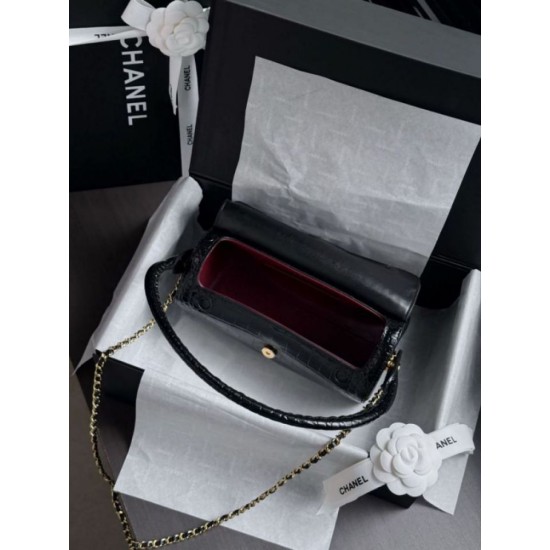 Replica fedele Borsa a mano Chanel 26A Bowling AP5294 con stampa coccodrillo Imitazione Fake