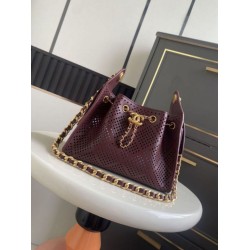 Replica fedele Borsa Chanel 26 hobo con intagli AS5631 Borgogna Imitazione Fake