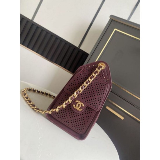 Replica fedele Borsa Chanel 26 hobo con intagli AS5631 Borgogna Imitazione Fake