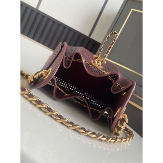 Replica fedele Borsa Chanel 26 hobo con intagli AS5631 Borgogna Imitazione Fake