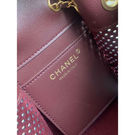 Replica fedele Borsa Chanel 26 hobo con intagli AS5631 Borgogna Imitazione Fake