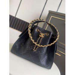 Replica identica Borsa Chanel piccola 25 Hobo AS5293 nera traforata Replica fedele Borsa Chanel piccola 25 Hobo AS5293 nera traforata Imitazione Fake