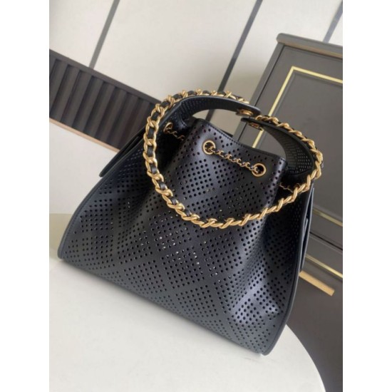 Replica identica Borsa Chanel piccola 25 Hobo AS5293 nera traforata Replica fedele Borsa Chanel piccola 25 Hobo AS5293 nera traforata Imitazione Fake
