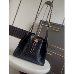 Replica fedele Borsa Chanel piccola 25 Hobo AS5293 nera traforata Imitazione Fake