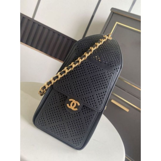 Replica identica Borsa Chanel piccola 25 Hobo AS5293 nera traforata Replica fedele Borsa Chanel piccola 25 Hobo AS5293 nera traforata Imitazione Fake