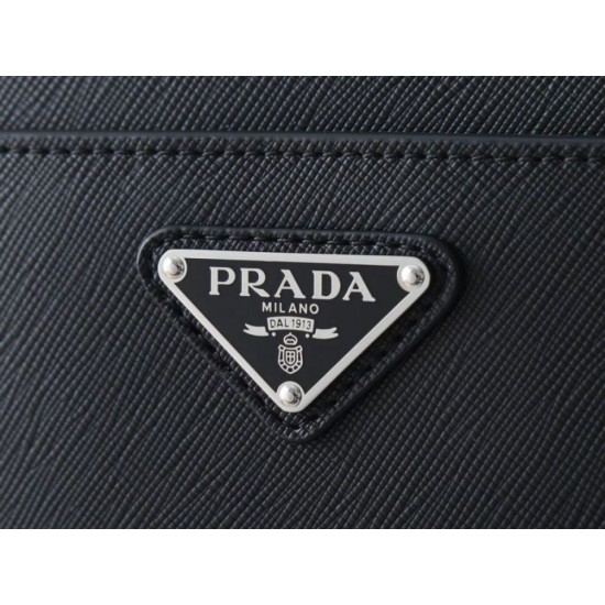 Replica identica Borsa a tracolla Prada Saffano 2VH210 nera Replica fedele Borsa a tracolla Prada Saffano 2VH210 nera Imitazione Fake