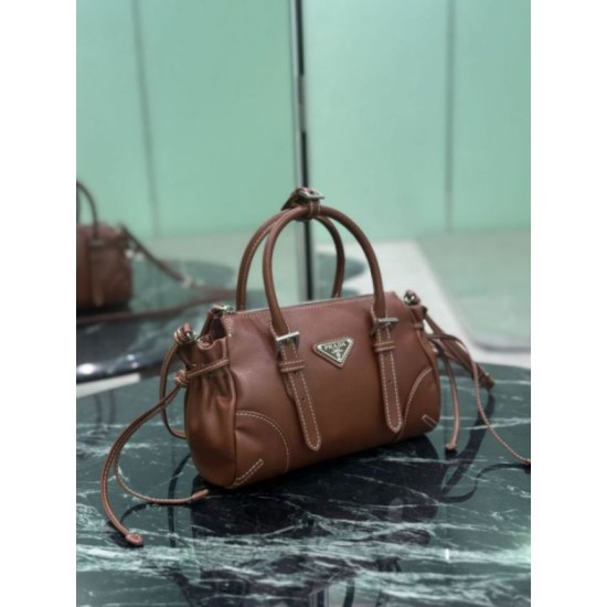 Replica identica Borsa a tracolla Prada Mini Bonnie 1BA499 marrone Replica fedele Borsa a tracolla Prada Mini Bonnie 1BA499 marrone Imitazione Fake