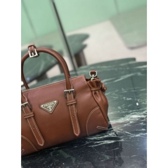 Replica identica Borsa a tracolla Prada Mini Bonnie 1BA499 marrone Replica fedele Borsa a tracolla Prada Mini Bonnie 1BA499 marrone Imitazione Fake