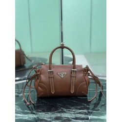 Replica fedele Borsa a tracolla Prada Mini Bonnie 1BA499 marrone Imitazione Fake