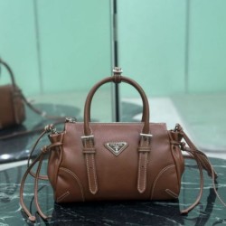 Replica fedele Borsa a tracolla Prada Mini Bonnie 1BA499 marrone Imitazione Fake