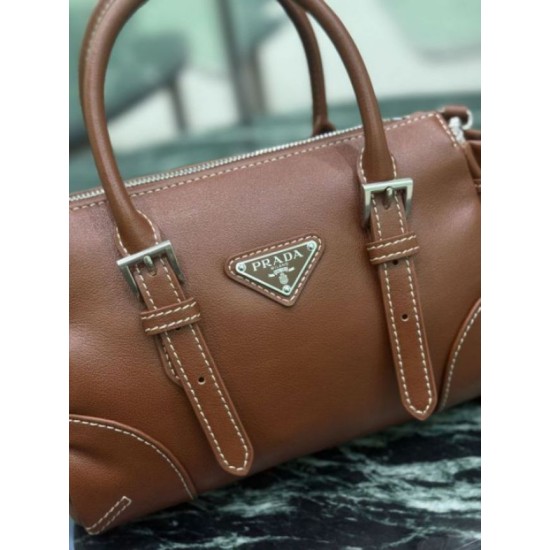 Replica identica Borsa a tracolla Prada Mini Bonnie 1BA499 marrone Replica fedele Borsa a tracolla Prada Mini Bonnie 1BA499 marrone Imitazione Fake