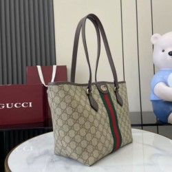 Replica identica Borsa tote media Gucci Ophidia GG 836831 marrone Replica fedele Borsa tote media Gucci Ophidia GG 836831 marrone Imitazione Fake