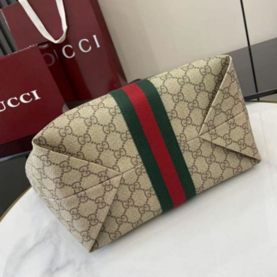 Replica identica Borsa tote media Gucci Ophidia GG 836831 marrone Replica fedele Borsa tote media Gucci Ophidia GG 836831 marrone Imitazione Fake