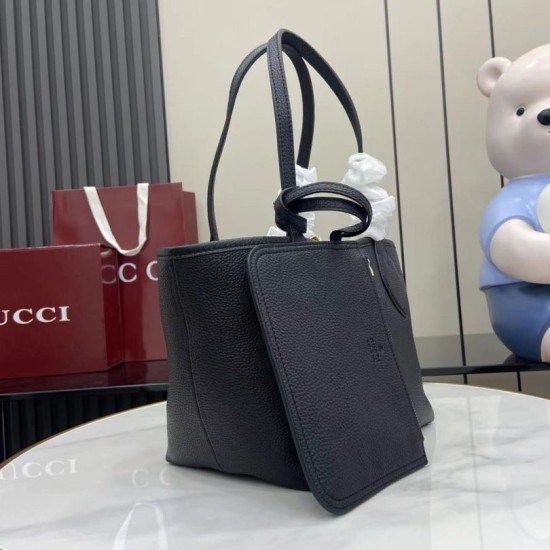 Replica fedele Borsa tote reversibile Gucci 839124 Totissima nera/marrone Imitazione Fake