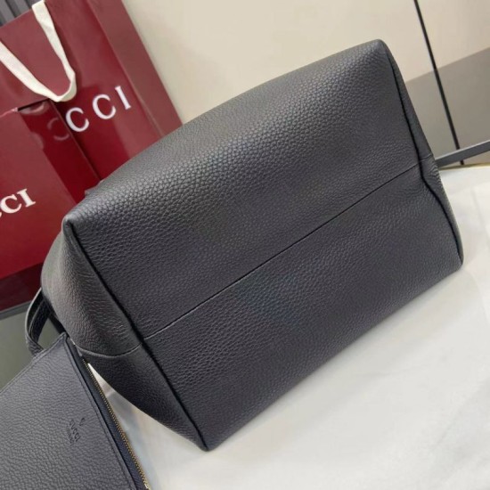 Replica fedele Borsa tote reversibile Gucci 839124 Totissima nera/marrone Imitazione Fake