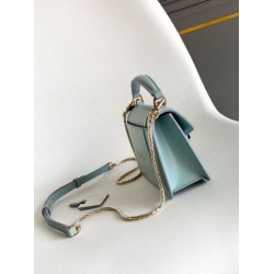 Replica fedele Borsa Bvlgari Serpenti Forever Mini con manico superiore Versione Chip Blu Imitazione Fake