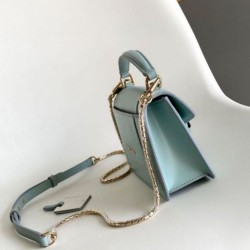 Replica fedele Borsa Bvlgari Serpenti Forever Mini con manico superiore Versione Chip Blu Imitazione Fake