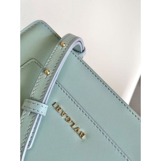 Replica fedele Borsa Bvlgari Serpenti Forever Mini con manico superiore Versione Chip Blu Imitazione Fake