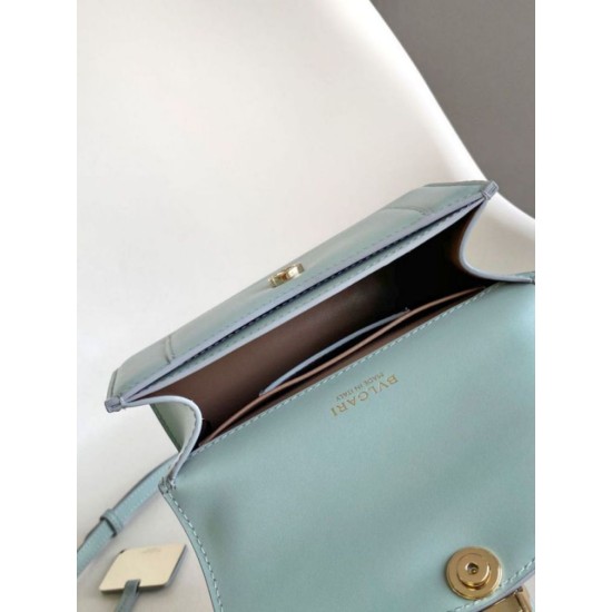 Replica fedele Borsa Bvlgari Serpenti Forever Mini con manico superiore Versione Chip Blu Imitazione Fake