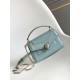Replica fedele Borsa Bvlgari Serpenti Forever Mini con manico superiore Versione Chip Blu Imitazione Fake
