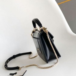 Replica fedele Borsa Bvlgari Serpenti Forever Mini con manico superiore Versione Chip Nero Imitazione Fake