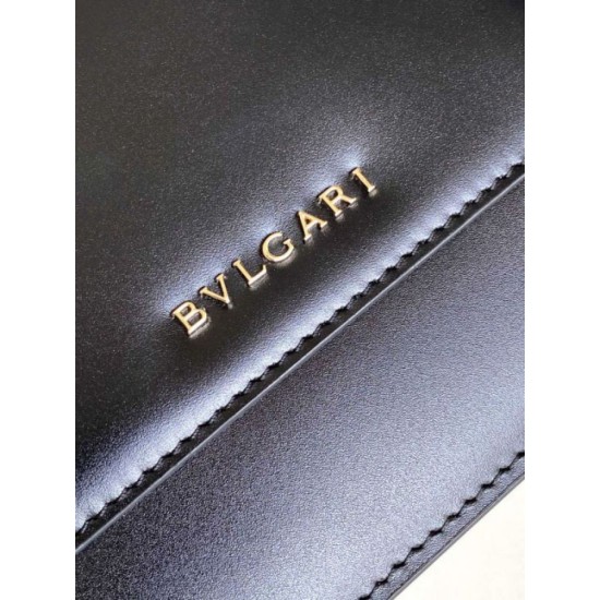 Replica fedele Borsa Bvlgari Serpenti Forever Mini con manico superiore Versione Chip Nero Imitazione Fake