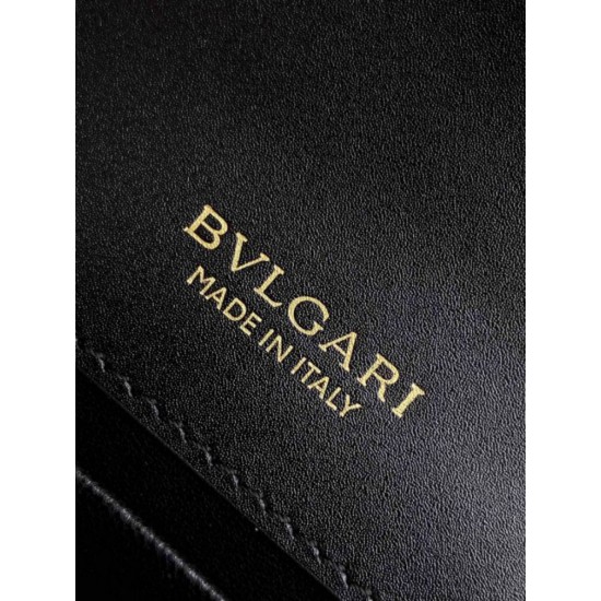 Replica fedele Borsa Bvlgari Serpenti Forever Mini con manico superiore Versione Chip Nero Imitazione Fake