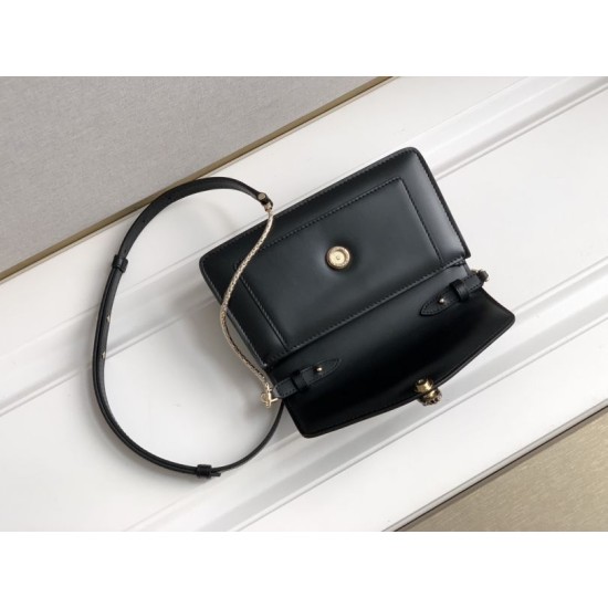Replica fedele Pochette con catena Bvlgari Serpenti Forever 20cm Versione Chip Nero Imitazione Fake