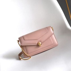 Replica fedele Pochette con catena Bvlgari Serpenti Forever 20cm Versione Chip Rosa Imitazione Fake