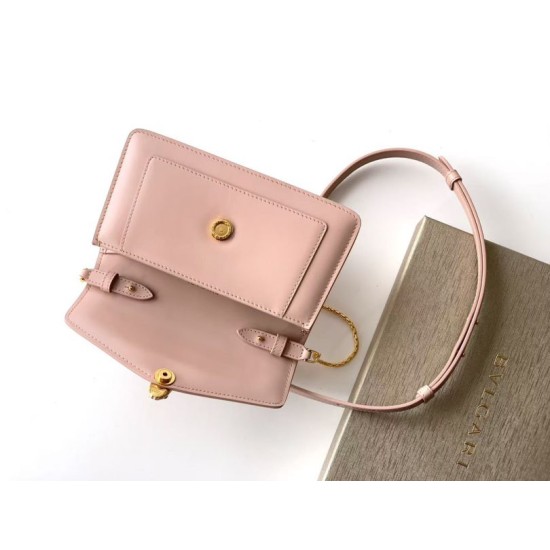 Replica fedele Pochette con catena Bvlgari Serpenti Forever 20cm Versione Chip Rosa Imitazione Fake