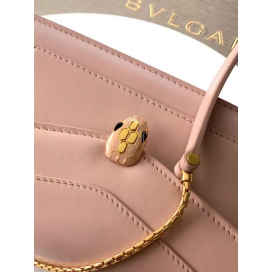 Replica fedele Pochette con catena Bvlgari Serpenti Forever 20cm Versione Chip Rosa Imitazione Fake