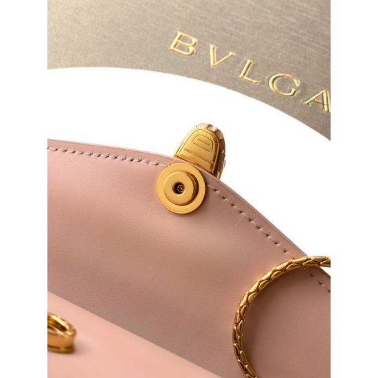 Replica fedele Pochette con catena Bvlgari Serpenti Forever 20cm Versione Chip Rosa Imitazione Fake