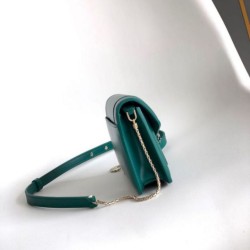Replica fedele Pochette con catena Bvlgari Serpenti Forever 20cm Versione Chip verde Imitazione Fake