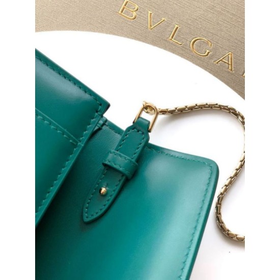 Replica fedele Pochette con catena Bvlgari Serpenti Forever 20cm Versione Chip verde Imitazione Fake