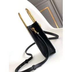 Replica fedele Borsa tote mini Bvlgari Serpenti Versione Chip nera Imitazione Fake
