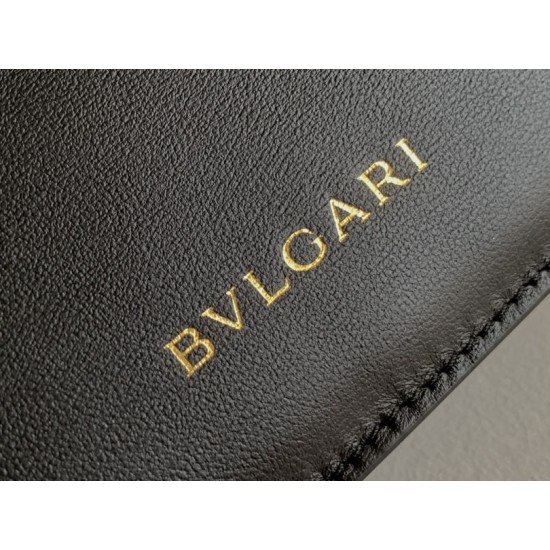 Replica fedele Borsa tote mini Bvlgari Serpenti Versione Chip nera Imitazione Fake