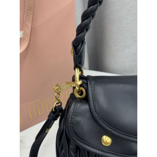 Replica fedele Borsa a mano trapuntata Miu Miu 5BC213 nera Imitazione Fake