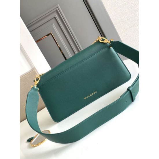 Replica fedele Borsa a tracolla Bvlgari Serpenti East-West Maxi Chain Versione Chip verde Imitazione Fake