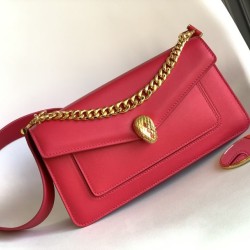 Replica fedele Borsa a tracolla Bvlgari Serpenti East-West Maxi Chain Versione Chip Rosso Imitazione Fake