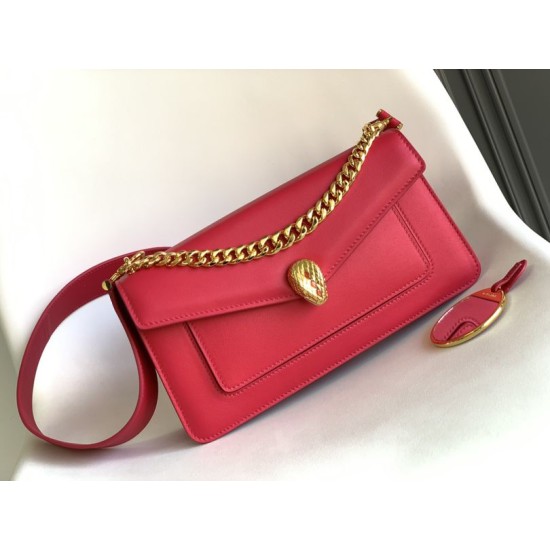 Replica fedele Borsa a tracolla Bvlgari Serpenti East-West Maxi Chain Versione Chip Rosso Imitazione Fake