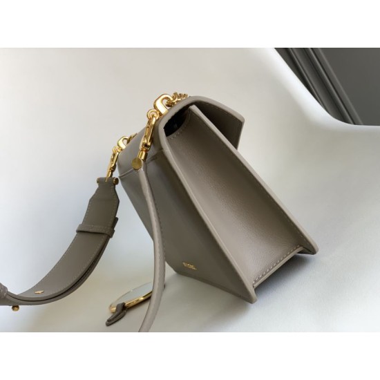 Replica fedele Borsa a tracolla Bvlgari Serpenti East-West Maxi Chain Versione Chip Grigio Imitazione Fake