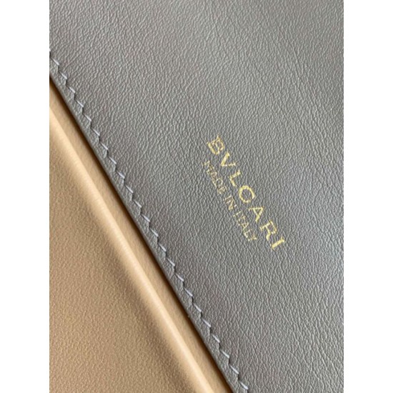 Replica fedele Borsa a tracolla Bvlgari Serpenti East-West Maxi Chain Versione Chip Grigio Imitazione Fake
