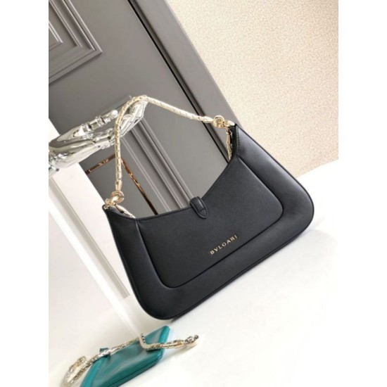 Replica fedele Borsa a tracolla piccola Bvlgari Serpenti Baia nera Imitazione Fake
