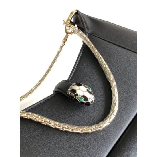 Replica fedele Borsa a tracolla piccola Bvlgari Serpenti Baia nera Imitazione Fake