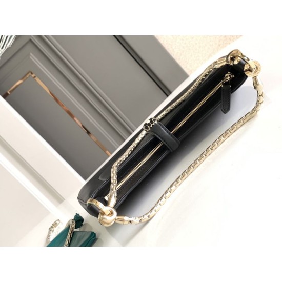 Replica fedele Borsa a tracolla piccola Bvlgari Serpenti Baia nera Imitazione Fake