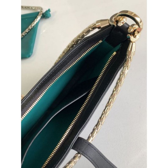 Replica fedele Borsa a tracolla piccola Bvlgari Serpenti Baia nera Imitazione Fake