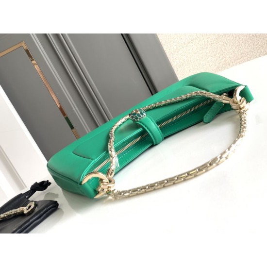 Replica fedele Borsa a tracolla piccola Bvlgari Serpenti Baia verde Imitazione Fake