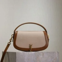 Replica fedele Borsa a mano YSL Saint Laurent Mini Voltaire cuoio Imitazione Fake