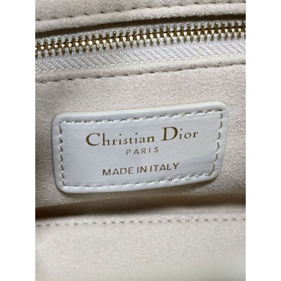 Replica fedele Mini borsa Lady Dior Dior bow rossa/beige Imitazione Fake